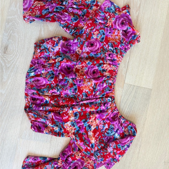 Forever 21 Vibrant Floral Off-Shoulder Blouse - Picture 4 of 8